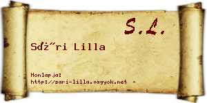 Sári Lilla névjegykártya